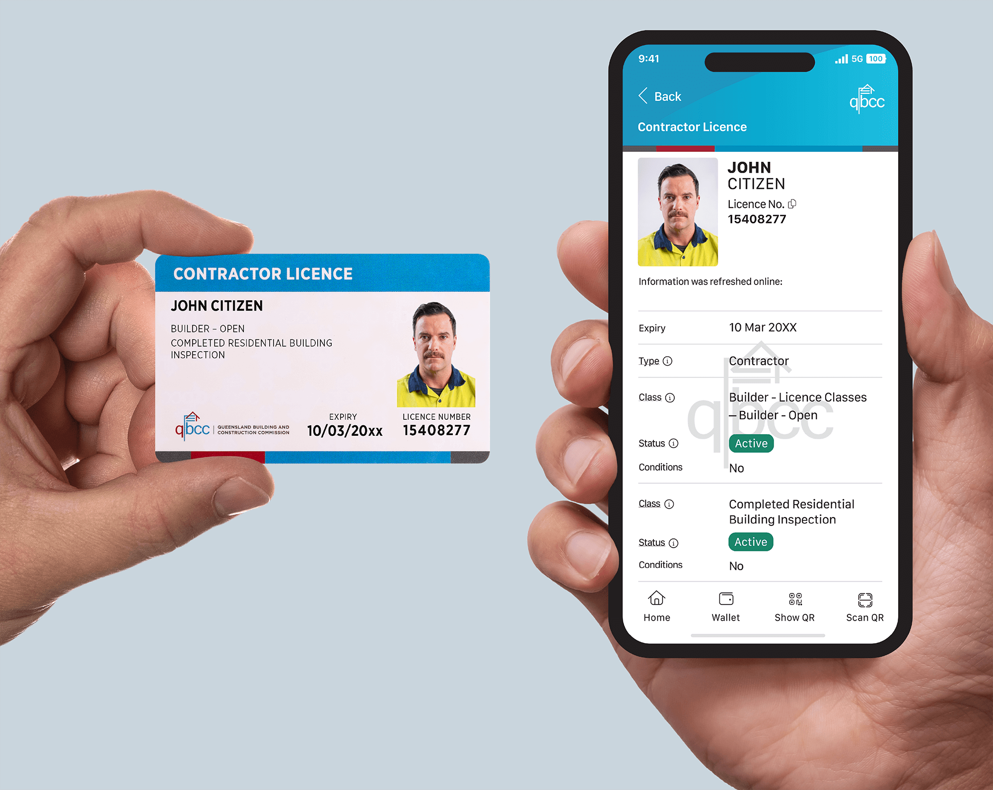 digital and physical QBCC licences