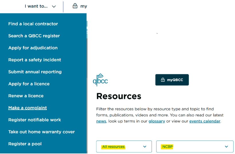 website navigation to ncbp