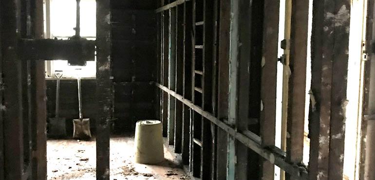 House frame gutted after flood