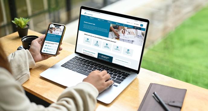 home owner hub laptop mobile