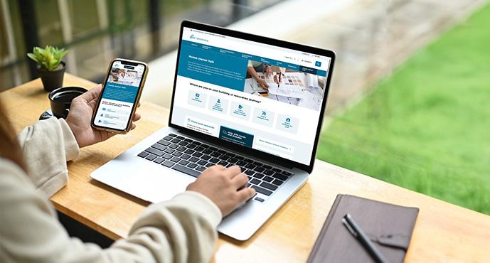 home owner hub on laptop mobile