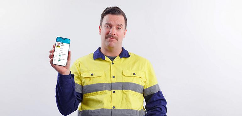 digital licence app mobile tradie man