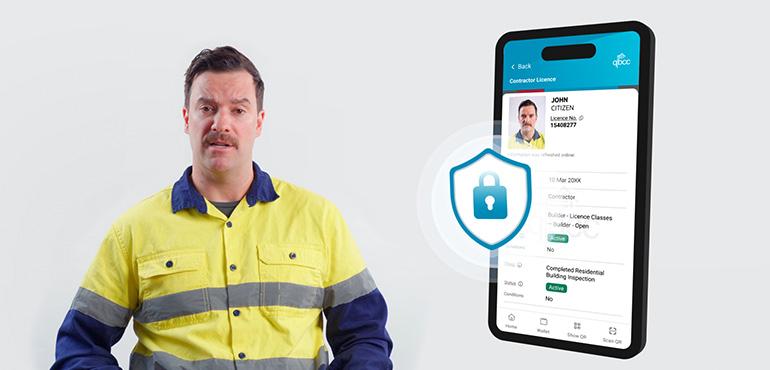 digital licence app mobile tradie man security privacy terms conditions