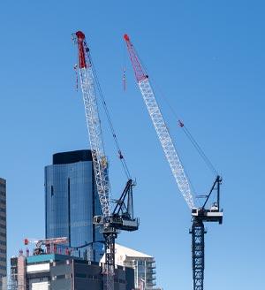 Cranes over the brisbane skyline